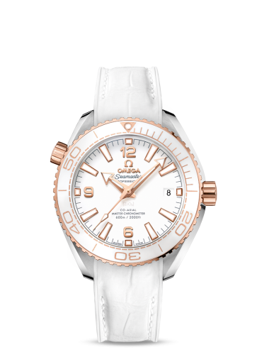 Omega Seamaster Planet Ocean 600M Co-Axial 39.5 Master Chronometer Stainless Steel / Sedna Gold / White / Alligator